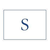 Caspari Navy Embossed Initials Boxed Note Cards in Letter S, 16 Cards & Envelopes