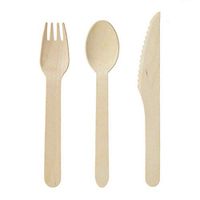 Cozylkx Disposable Wooden Cutlery a pack of 150, forks(50), knives(50), and spoons(50)