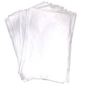 Mini Skater 100Pcs Clear Treat Bags OPP Cello Cellophane Bag With 100Pcs Red Color Twist Ties For Wedding Gift Candy Cookie Bakery Bread Dessert (8" x 12")
