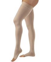 Jobst Relief 30-40 Thigh High Open Toe Beige Stockings with Silicone Band, X-Large