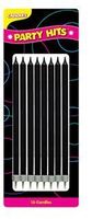 Cakesupplyshop Item#slc89r - 16 Black Gloss Long Cake Decoration Birthday Candles