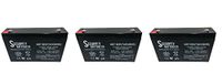 Powersonic 6V 7AH Sealed Lead Acid (SLA) Battery for Wheelchair Replacement - 3 Pack