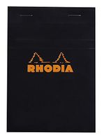 Rhodia 80 Sheet Graph Notepads, 4 by 6", Black