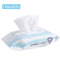 Alcohol Detergent Wipes (1 Pack 80 Pcs), Hand Sanitizer Travel Size Large Wet Wipes for Phone, Elevator, Keyboard