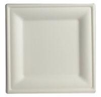 Brheez 8” Elegant Heavy Duty Square Plates 100% Natural Sugarcane Bagasse, Biodegradable and Compostable - Pack of 110