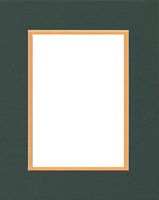 16x20 Double Acid Free White Core Picture Mats Cut for 11x14 Pictures in Pine Green and Golden Yellow