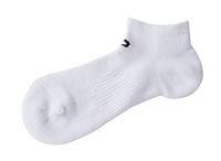 Phiten Titanium Sports Ankle Socks (2 Pair), White, 10.5"-11.5"