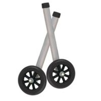 Walker Wheels, Universal 5 Inch With Rear Glide Caps - Silver - 10109-BL