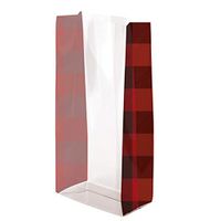 Buffalo Plaid Cello Treat Bags - 7.5 x 3.5 x 2in. (100)