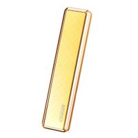 GraPefruiT Arc USB Rechargeable Lighter with Slide Switch, Outdoor Windproof Ultra-Thin Lighter, Stainless Steel Electronic Flameless Collectible Cigarette Lighter, 8.5 × 2 × 0.7cm (Gold)