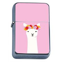 Llama Flip Top Dual Torch Em1 Smoking Cigarette Silver Refillable Dual Flame