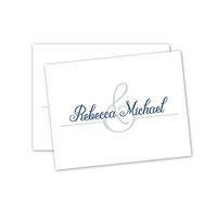 Simple Script Personalized Note Cards - Blue