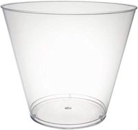 Party Essentials N094021 Disposable 9 oz Party Old Fashioned Tumblers | Punch Cups | Cocktail Glasses, 40 Count, Clear, Hard Plastic