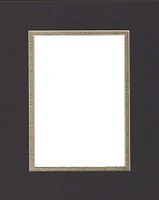 16x20 Double Acid Free White Core Picture Mats Cut for 11x14 Pictures in Black and Gold