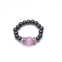 Cats Eye Pink Magnetrim Stretch Ring Size Small