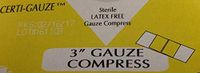 Certi-Gauze Bandage Compress (211-005) 3" #623