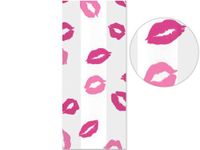25ct Small Pink Sexy Kisses Kissy Lips 7x2x3" Cello Cellophane Treat Food Snack Bags nfLG -654