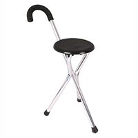 FISHD Crutch Stool Folding Canes Seat Sponge Handle Triangle Stable Base Non-Slip Wear-Resistant Foot pad Travel Aid for Elder Parents Gift,Durable