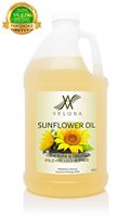100% Natural Sunflower Seed Oil by Velona | Refined, Cold Pressed, Extra Virgin | for The Best Skin, Face, Body & Hair Care and Cooking | Size: 64 oz