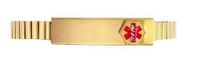Ladies Elastic Gold Plated Medical Alert ID Expansion Bracelet