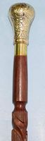 YAMAN ANTIQUE 36 Inch Walking Stick Derby Wooden Walking Stick Cane for Men and Women -Brass Round Handle in Golden Tone Natural Wood Walking Stick Cane for Men/Women
