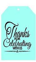 CakeSupplyShop Item#00032TGT Light Blue Thank You for Celebrating with Us Bulk Gift Tags 2-1/4"x3-1/2" - 50pack