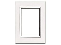 PA Framing, Double Mat, 5 x 7 Inches Frame for 3.5 x 5 Inches Photo Art Size - Black Core/White Upper and Inner Mat