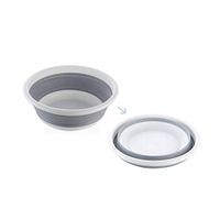 HENGTONGTONGXUN Folding washbasin retractable household wash foam foot portable thickening travel outdoor car laundry washing basin large gray Multi-function bucket, (Color : Gray, Size : 37.5cm)