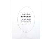 PA Framing, Photo Mat Board, 5 x 7 inches Frame for 3.5 x 5 inches Photo Art Size, Oval - Cream Core/White