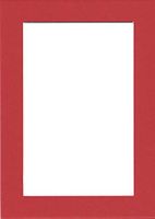 Pack of (5) 5x7 Acid Free White Core Picture Mats Cut for 4x6 Pictures in Real Red