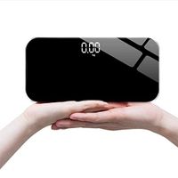 XiaoZou Electronic Scale Tempered Glass Balance Mini Digital Scale Bathroom Scale Ultra-Thin Heavy Scale Reading LCD Monitor with USB Charging Cable