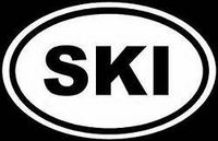 Chase Grace Studio Ski Skiing Euro Vinyl Decal Sticker|White|Cars Trucks Vans SUV Laptops Wall Art|5.5" X 3"|CGS345
