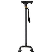 Quad Cane Adjustable Walking Canes T Handle Comfortable Right and Left Hand Grip for Stability Support Four Prong Sturdy Aluminum Travel Aid 4 Tip Fauay