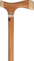 Rosewood with Maple Fritz Handle Walking Cane with Rosewood Shaft and Silver Collar