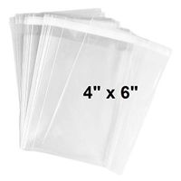 888 Display USA - 4" x 6" 100 Bags of Ultra Clear Treat, Bakery, Candle, soap, Cookie Bags w/Adhesive Seal (4" x 6" - 100 Count, Ultra Clear)