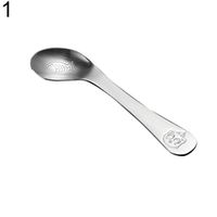 Ugthe Kitchen Tools & Gadgets Cartoon Dog Cat Stainless Steel Baby Spoon Toddlers Feeding Training Supply - Cat * Smooth