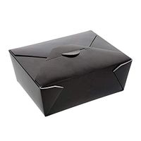 50 Pack Eco-Friendly Microwavable Take Out Boxes | Kraft Luch Boxes, Easy To Close, Stack, And Fold | Perfect For Restaurants And Conveniently Package To Go Meals. (45 oz, Black)