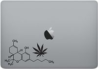 CRDesign THC Tetrahydrocannabinol Marijuana Molecule Molecular Model Vinyl Decal Sticker Car Truck SUV MacBook Laptop Computer Skin (Black)