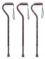 Lumex 5950B Fashion Offset Cane (Combo Pack of 3 Paisley Green and 3 Paisley Blue) (Pack of 6)