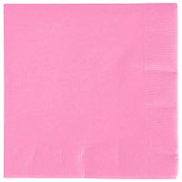 Party Prints 3ply 5" x 5" 100-Count Premium Disposable Cocktail/Beverage Napkins - Candy Pink