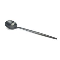 Focussexy Cutlery Set 1 PCS Stainless Steel Flatware Set Black Silverware Utensils Reusable Dinnerware Dinner Dessert Spoon Teaspoon Fork