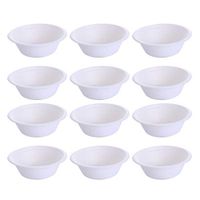 Healifty 100PCS Disposable Paper Bowls DIY Painting Bowls for Party Dinnerware Picnic Camping BBQ -350ml (White)