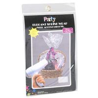 BASKET SHRINK WRAP 24X30 W/4ACCENT RIBBONS GOV PRTY PB/IN, Case Pack of 48