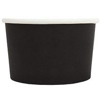 [100 Count] Black Paper Ice Cream Cups - 4 oz Eco-Friendly Dessert Containers - Perfect For Your Yummy Foods! Many Colors & Sizes - Frozen Dessert Supplies