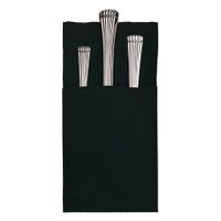 Hoffmaster 020166 Quickset Fold 603-QSD13 Dinner Napkin, Coin Embossed, 2 Ply 17" x 17", Black (Pack of 800)