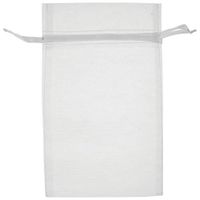 Organza Drawstring Gift Pouches White 5 1/2 x 9 Pack of 10