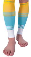 Doc Miller Premium Calf Compression Sleeve Dress Series 1 Pair 20-30mmHg Strong Calf Support Cute Toeless Socks Sports Running Recovery Shin Splints Varicose Veins (YellowBlueWhite, X-Large)