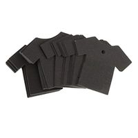 SUPVOX 100pcs Kraft Paper Tags Clothes Shape Gift Tags Party Favor Tags Hanging Tags Ornament Table Name Tags Place Card Blank Tags Without Rope (Black)