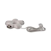 White Snake Design USB Hub w/ 4 Ports & Twisty Parts for Universal Smartphones, MP3 Players & Tablets