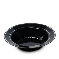 Fineline Settings 512-BKS Black & Silver 12 oz. Round Soup Bowl